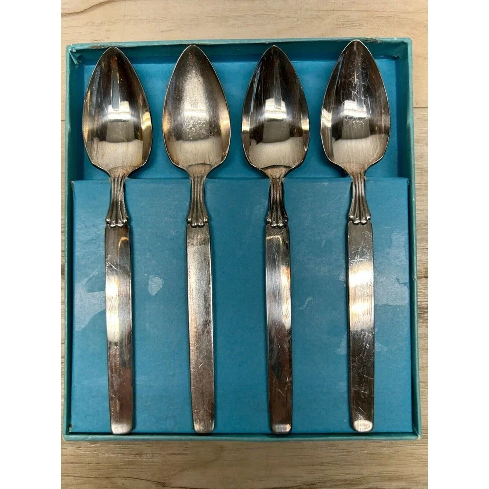 Vintage Oneida Twilight Community Silverplated Tee/Fruit Spoons Set Of 4